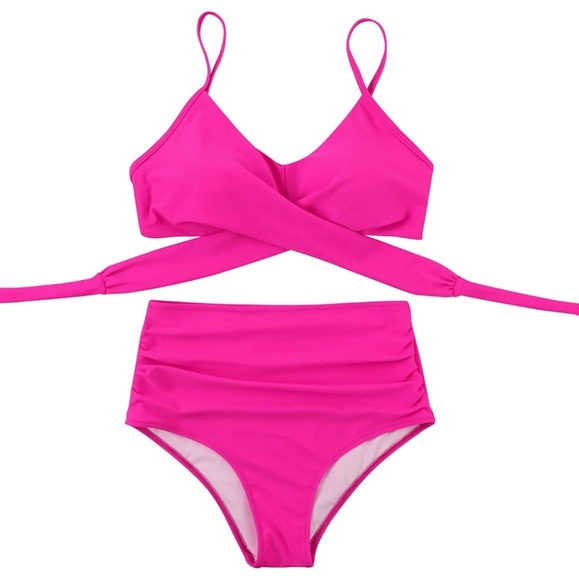 NWT Two Piece High Waist Bikini Bathing Suit Set - Picture 2 of 3